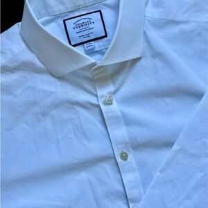 Charles Tyrwhitt Shirt Mens 17 35 Extra Slim Fit White Button Down Dress Formal